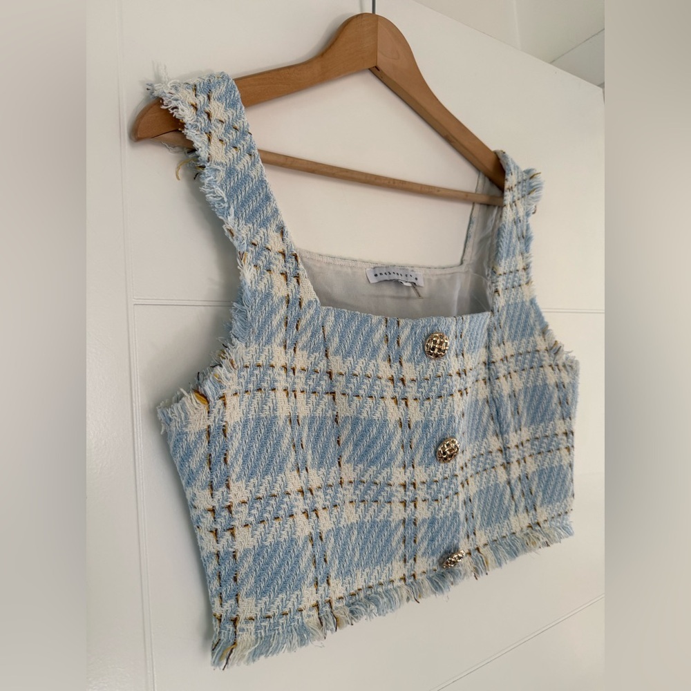 Endless Rose Cropped Tweed Top, size large. - Picture 2 of 7